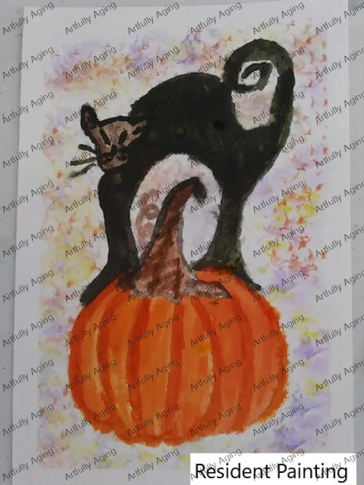 Black Cat on Pumpkin