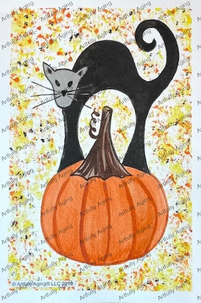 Black Cat on Pumpkin