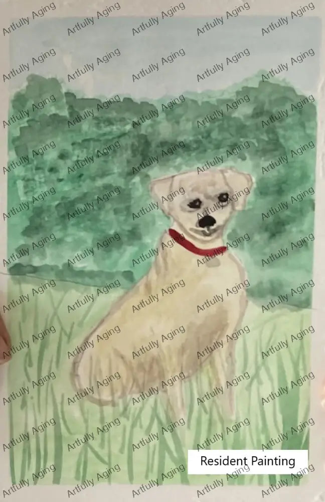 Dog on Hillside - Arts & Crafts