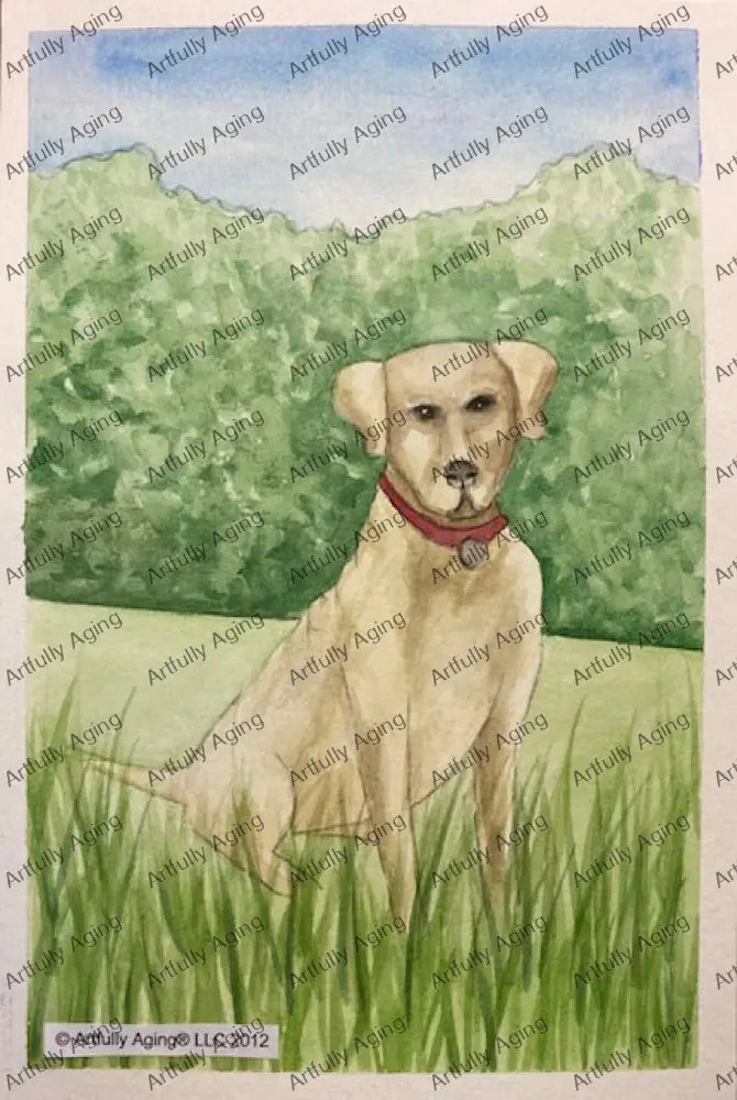 Dog on Hillside - Arts & Crafts