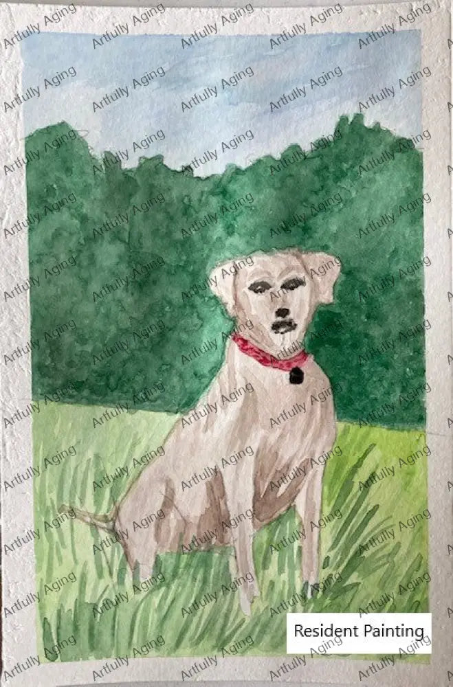 Dog on Hillside - Arts & Crafts