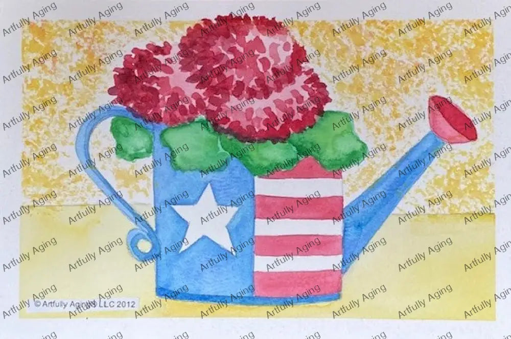 Patriotic Watering Can