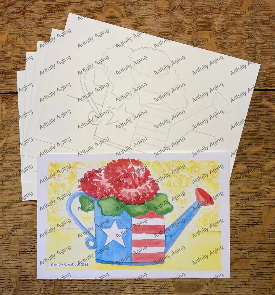 Patriotic Watering Can