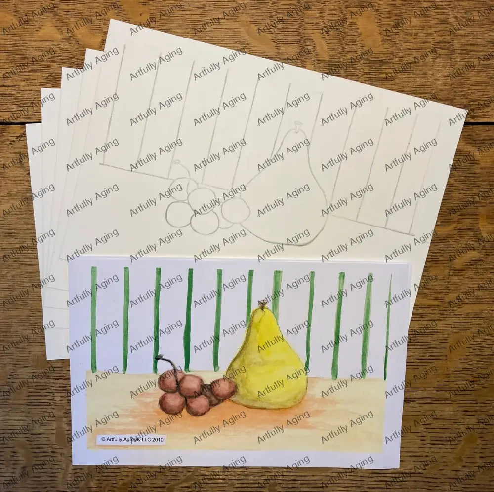 Pear/Grapes Still Life