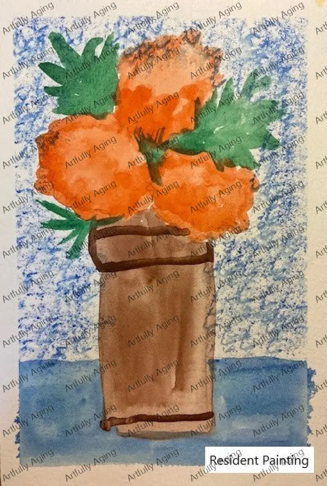 Tall Vase of Mums