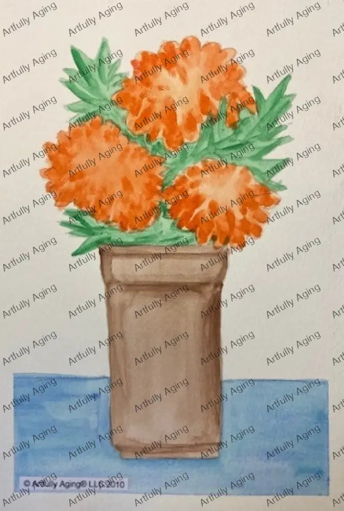 Tall Vase of Mums