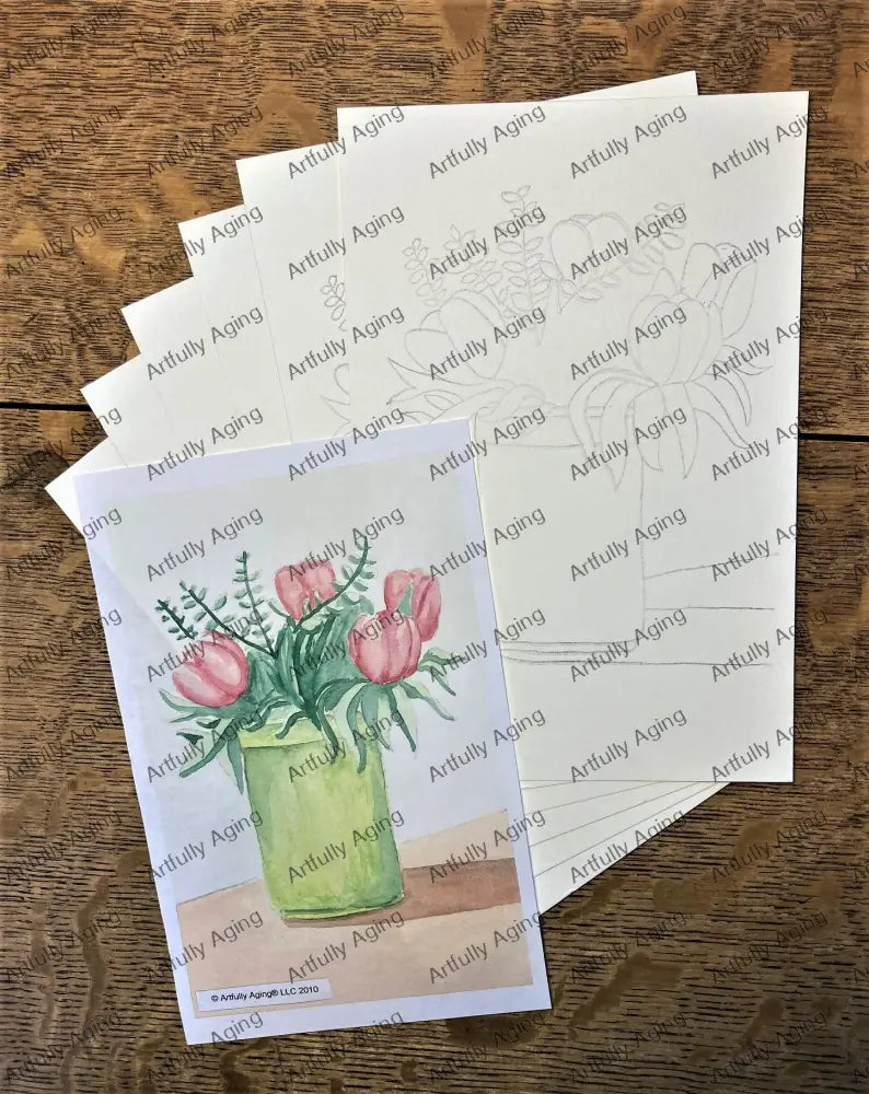 Tulips in Tall Vase