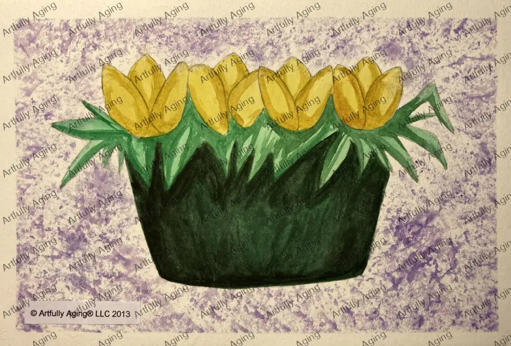 Tulips in Wide Vase