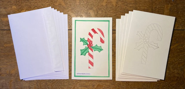 Candy Cane Greeting Cards