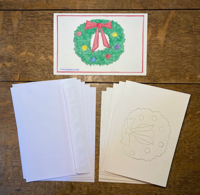 Christmas Wreath Greeting Cards